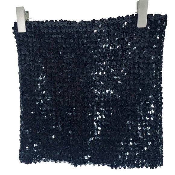 Sequin Tube Top stretchy black True Vintage 70s Disco Toppettes glam - Picture 7 of 9